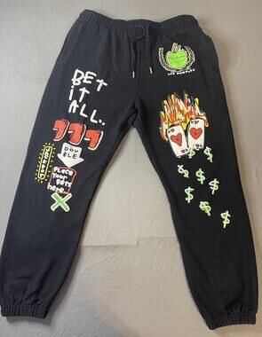 After School Special A.S.S. Casino Bet It All Sweatpants Large Black Graphic